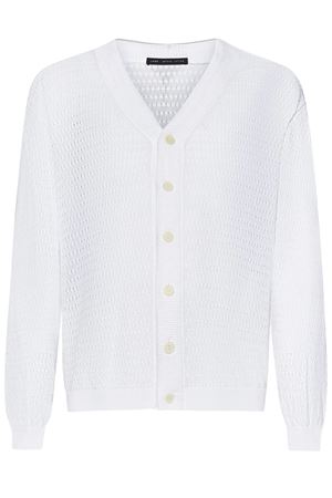 Combed cotton crepe V-neck cardigan LOW BRAND | L1MSS256725A001